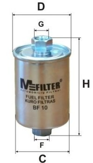 Фильтр топливный инжектор ВАЗ 2107, 08, 09, 99, 11, 12, 21 MFilter (BF10) - изображение 1