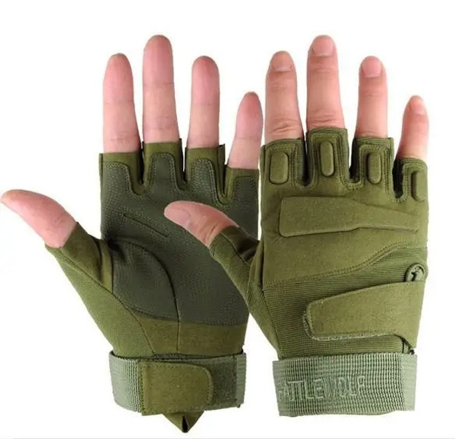 Рукавички армійські безпалі BlackHawk військові тактичні без пальців M Зелені - зображення 2