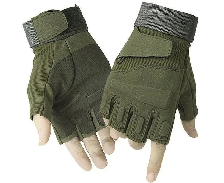 Рукавички армійські безпалі BlackHawk військові тактичні без пальців L Зелені - зображення 1
