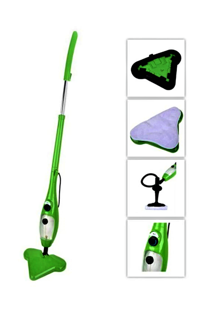 Паровая швабра 5 в 1 H2O Mop X5 мощный пароочиститель Зеленая - изображение 6