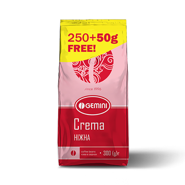 Кава Gemini Crema в зернах 300г - Фото 1 Кава Gemini Crema в зернах 300г - изображение 1