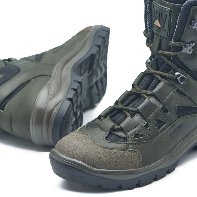 Берці зимові черевики тактичні чоловічі, туфлі тактичні чоловічі берці зимові, натуральна шкіра, розмір 45, Bounce ar. PI-SA-8245, колір хакі - зображення 2