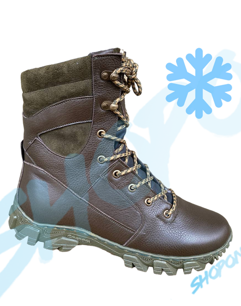 Берці зимові черевики тактичні чоловічі, туфлі тактичні чоловічі берці зимові, натуральна шкіра, розмір 40, Bounce ar. TM-VN-1940, колір коричневий - зображення 1