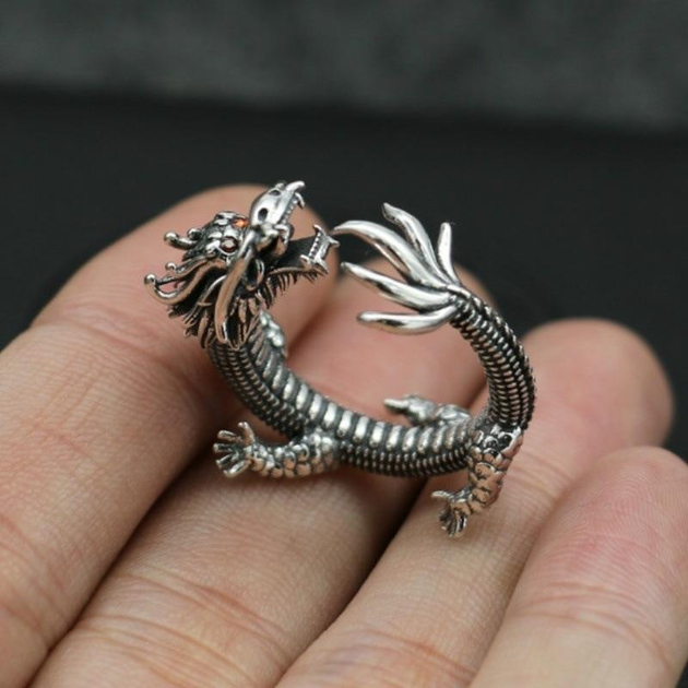 Универсальное винтажное кольцо перстень "Flying Dragon" с регулируемым ...