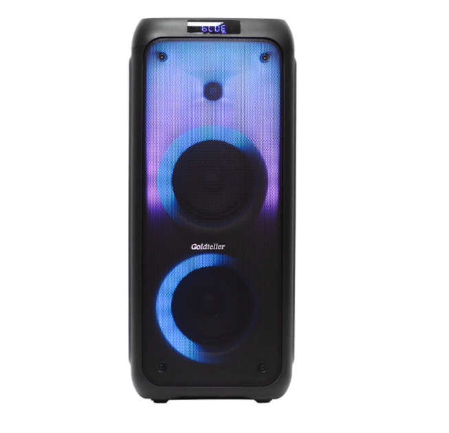 Мощная Акустическая система 50 Вт 2 микрофона Goldteller GT-5040 RGB LED USB/SD/FM/Bluetooth черная - изображение 4