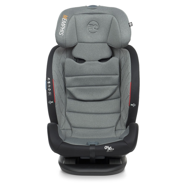 Автокресло детское универсальное EL CAMINO ME 1093 MEMPHIS Gray Black Isofix 0-36 кг - изображение 13