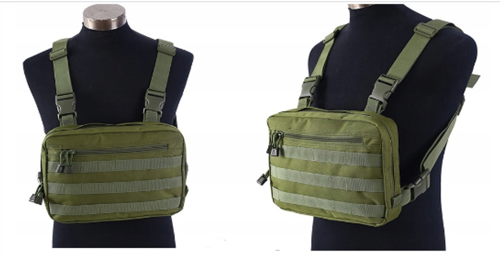 Військова тактична нагрудна сумка зелений 33 х 21 х 5 см - зображення 2