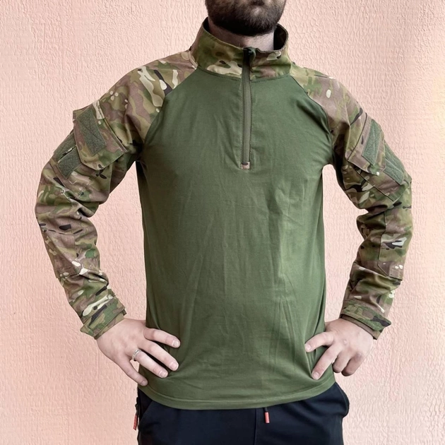 Рубашка мужская военная тактическая с липучками ВСУ (ЗСУ) Украина Ubaks Убакс Мультикам 7202 XXXL 56 р - изображение 1