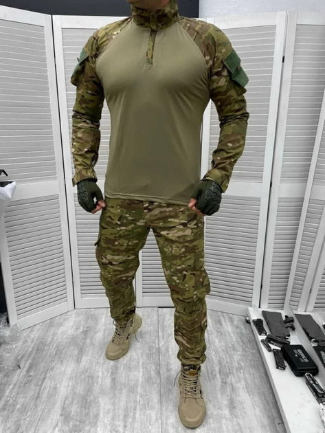Мужской армейский костюм мультикам для ВСУ (ЗСУ) Tactical тактическая форма убакс и брюки Турция XXXL 7286 - изображение 1