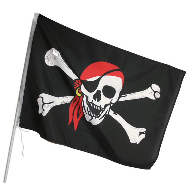 вторсырье-м.рф: Пиратский флаг Веселый Роджер 90x см из флажной сетки | 90x