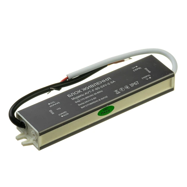 Блок питания AVT-F 24V – 2,5А – 60W (герметик) IP67 - Фото 1 Блок питания AVT-F 24V – 2,5А – 60W (герметик) IP67 - изображение 1