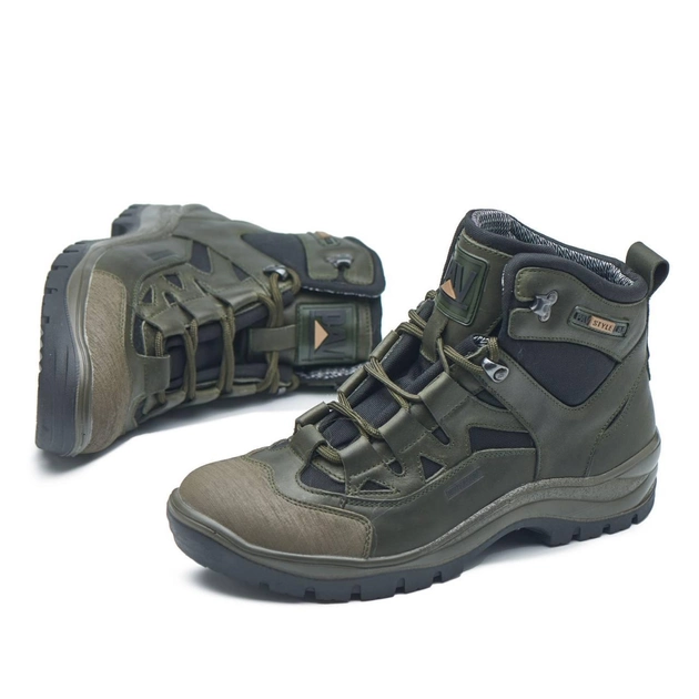 Ботинки зимние тактические мужские, черевики тактичні чоловічі зимові, натуральна шкіра, размер 41, Bounce ar. BP-HA-1041, цвет хаки - изображение 2