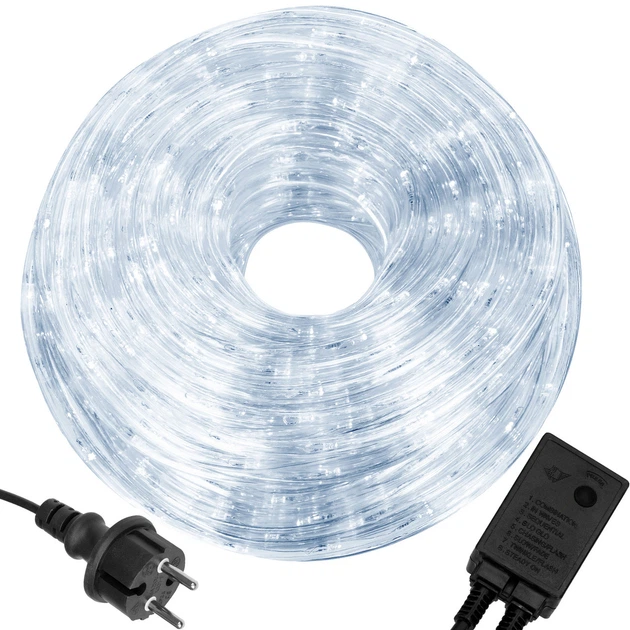 Світлодіодна Гірлянда дюралайт зовнішня вулична Springos Rope Lights 10 м 240 LED CL1201 новорічна холодний білий - Фото 1 Світлодіодна Гірлянда дюралайт зовнішня вулична Springos Rope Lights 10 м 240 LED CL1201 новорічна холодний білий - зображення 1