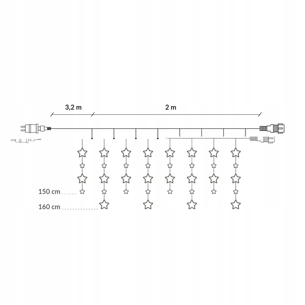 Светодиодная Гирлянда бахрома уличная наружная Springos 2 м 180 LED CL4004 новогодняя теплый белый - изображение 8