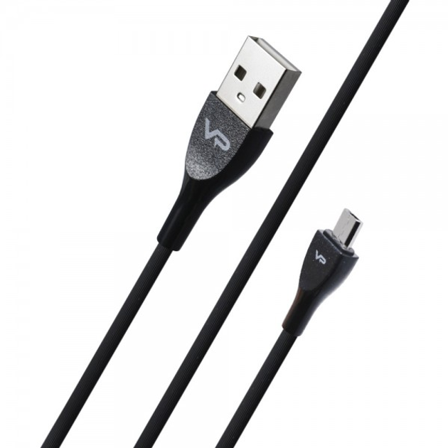 Кабель заряджання Micro USB 2M для телефону Fast Data Cable Veron MV08 MCVMV08 Black S-67 - зображення 2