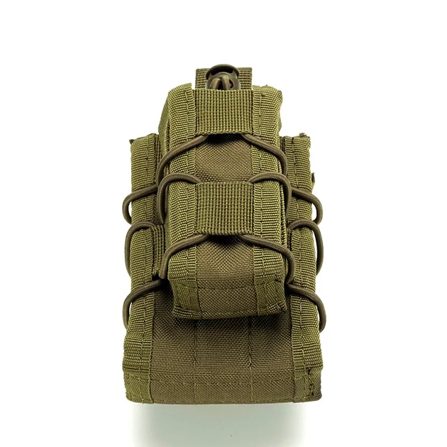 Подсумок Карман Тактический Molle для 2-х магазинов АК/AR и пистолета A-21олива (5002211) - изображение 6