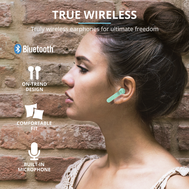 Навушники Trust Primo Touch True Wireless Mic Mint (23781) - зображення 4