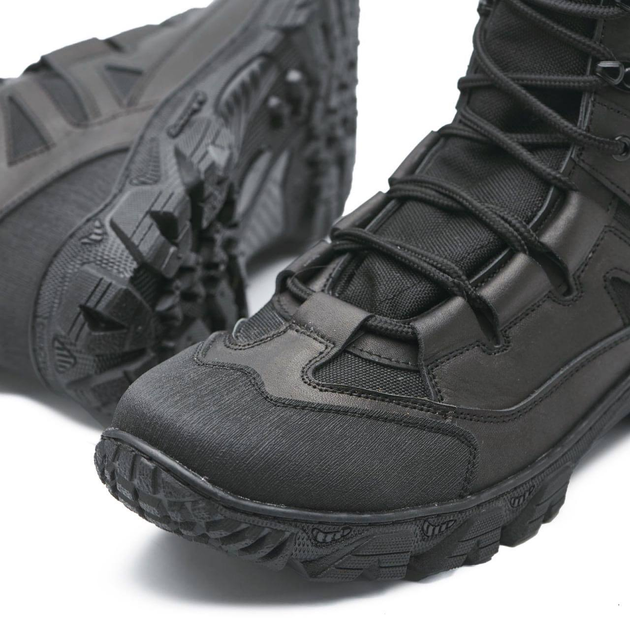 Берці демісезонні черевики тактичні чоловічі, туфлі тактичні чоловічі берці, натуральна шкіра та кордура, розмір 41, Bounce ar. SF-IF-1241, колір чорний - зображення 2