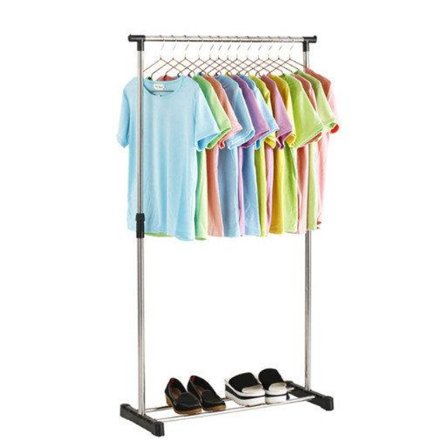 Напольная передвижная вешалка для одежды Double-Pole Telescopic Clothes Rack 20кг оптом из Китая