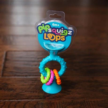Прорізувач-брязкальце на присосках Fat Brain Toys pipSquigz Loops бірюзовий (FA166-1) - изображение 4