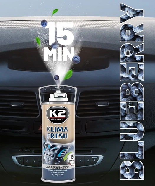 Środek do odświeżania klimatyzacji K2 KLIMA FRESH Blueberry 150 ml (5906534016447) - obraz 4