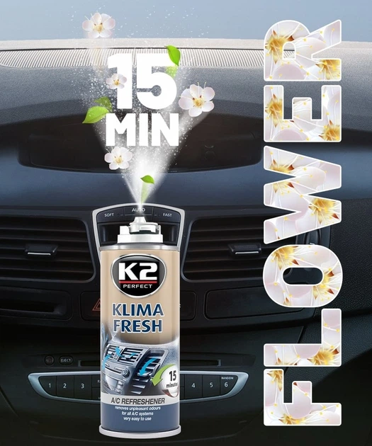 Spray do odświeżania klimatyzacji K2 Klima Fresh Flower 150 ml (5906534016454) - Zdjęcie 7 Spray do odświeżania klimatyzacji K2 Klima Fresh Flower 150 ml (5906534016454) - obraz 7