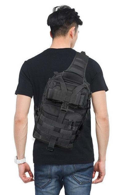 Сумка-рюкзак тактическая MHZ A92 800D 20л., черная - изображение 2
