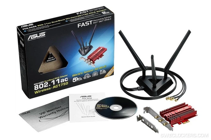 Бездротовий адаптер Asus PCE-AC68 (AC1900, broadcom, 3 внешних антенны) - зображення 3