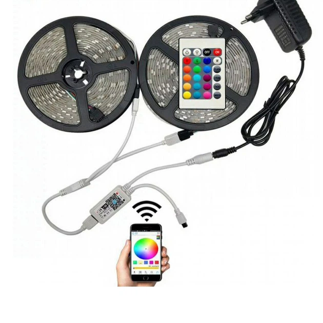 Світлодіодна стрічка SMD 5050 RGB LED 5 м IP65 з bluetooth контролем. підключення 220V - изображение 3