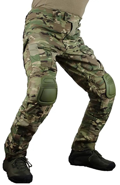 Тактические боевые военные штаны ВСУ мультикам с несколькими карманами, камуфляжные с наколенниками, Multicam р.2XL - изображение 1