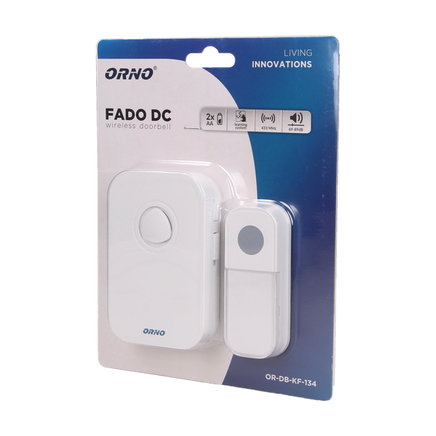 Звонок FADO DC безпроводной 36 тоновый белый OR-DB-KF-134 ORNO - Фото 2 Звонок FADO DC безпроводной 36 тоновый белый OR-DB-KF-134 ORNO - изображение 2