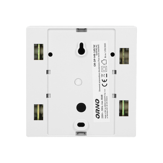 Дзвінок QUARTO AC 2 тоновий білий 230V OR-DP-MR-149/W ORNO - Фото 4 Дзвінок QUARTO AC 2 тоновий білий 230V OR-DP-MR-149/W ORNO - зображення 4
