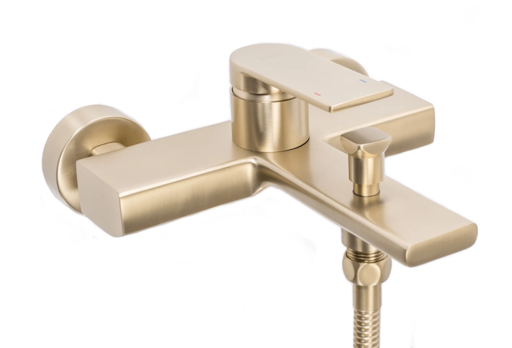 Смеситель для ванны Rea Verso настенный с изливом brushed gold REA-B6565 - изображение 4
