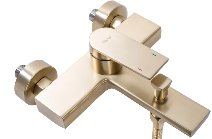 Смеситель для ванны Rea Verso настенный с изливом brushed gold REA-B6565 - изображение 7