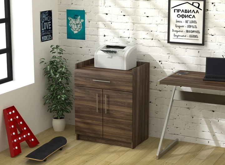 Тумба для принтера L-640 Loft design Орех Модена - Фото 1 Тумба для принтера L-640 Loft design Орех Модена - изображение 1