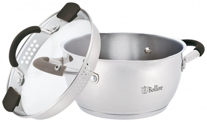 Каструля зі зливом TRENTO BOLLIRE BR-2404 4.7 л 24 см - Фото 2 Каструля зі зливом TRENTO BOLLIRE BR-2404 4.7 л 24 см - зображення 2