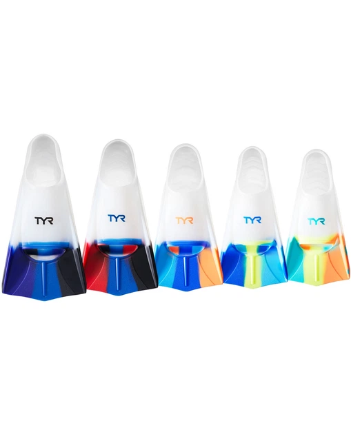 Ласты короткие TYR Stryker Silicone Fins, Orange/Teal/Yellow/Clear, S, Orange/Teal/Yellow/Clear - изображение 4