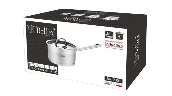 Ковш з кришкою CATANIA BOLLIRE BR-2301 16 см 1.8 л - зображення 2