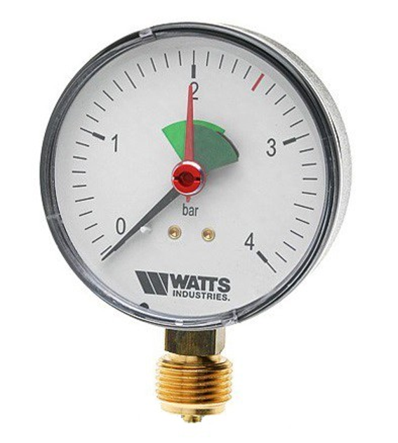 Манометр (MRP) Ø80 1/2" 0-4 бар радиальный F+R201 Watts – фото, отзывы ...