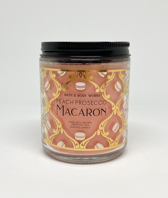 bath and body works peach prosecco macaron candle