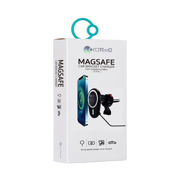 Бездротовий зарядний пристрій COTEetCI WS-29 Wireless Car Charger для iPhone 12/13 Series (CS5716) - зображення 2
