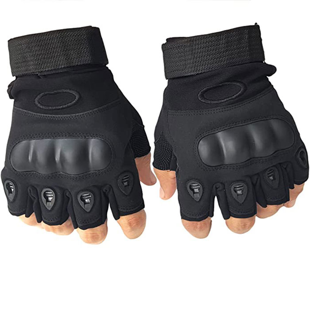 Тактические перчатки беспалые Oakley черные размер М (11689) - изображение 2