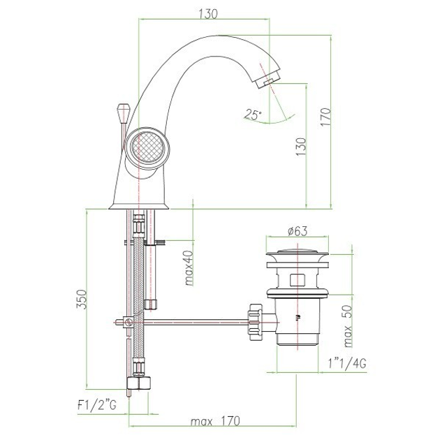 Змішувач для раковини Fiore Venere Sky 13 CR 0623 - зображення 2