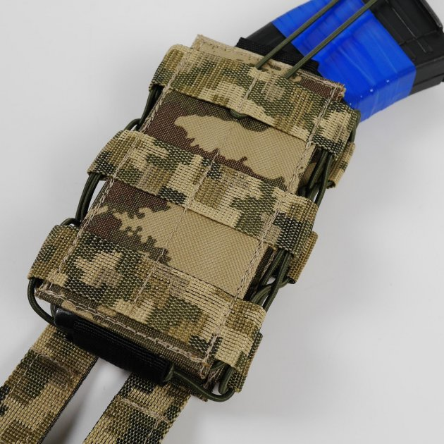 Тактический подсумок для магазина АК с пластиковыми вставками армейский ЗСУ Пиксель (Ks09876) - изображение 1