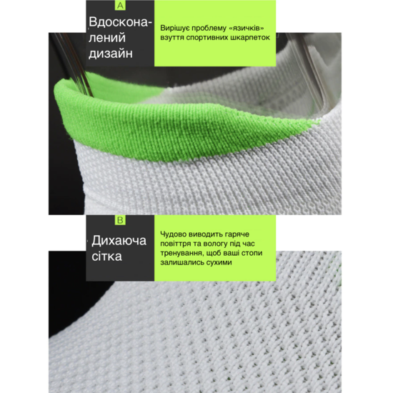 Шкарпетки для бігу Repreve MEIKAN 39-42 (2 пари) Білий - зображення 6