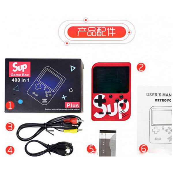 Портативная игровая ретро консоль приставка UKC 400 в 1 игр dendy денди SEGA 8bit SUP Game Box красная - Фото 3 Портативная игровая ретро консоль приставка UKC 400 в 1 игр dendy денди SEGA 8bit SUP Game Box красная - изображение 3
