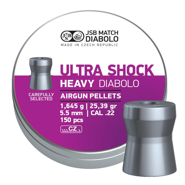 Кулі пневматичні JSB Heavy Ultra Shock 5,52 мм 1,645 г 150 шт/уп (546228-150) - зображення 1