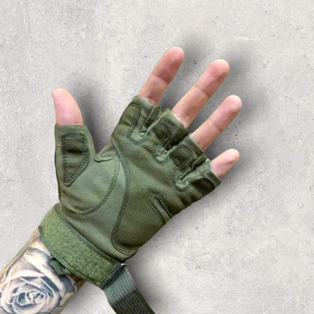 Тактичні безпалі перчатки Хакі - зображення 2