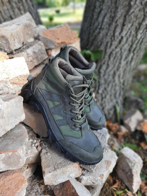 Тактические удобные мужские ботинки темно-зеленые размер 45 - изображение 1