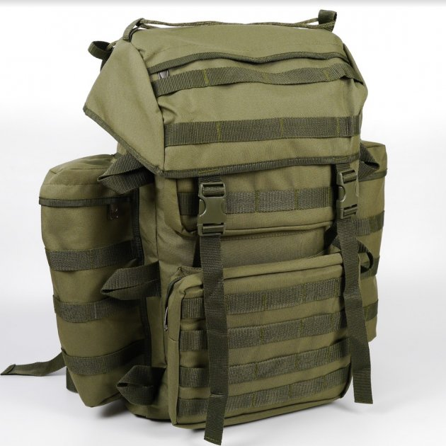 Рюкзак тактический 80 литров объем мужской штурмовой военный рюкзак 80л, водоотталкивающий оксфорд Хаки (KS2677880) - изображение 1